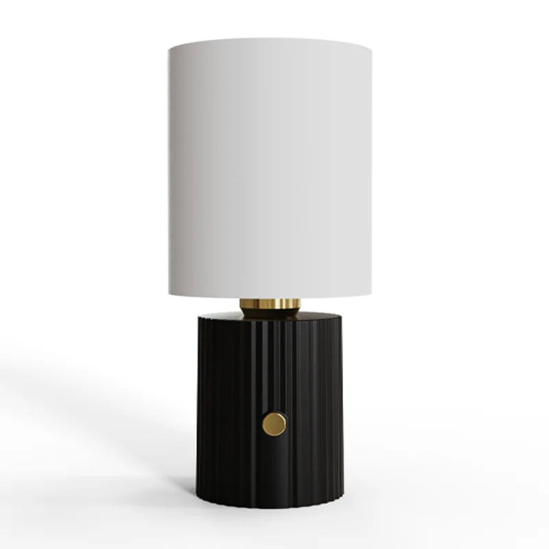 Modern Cordless Table Lamp with Fabric Shade
