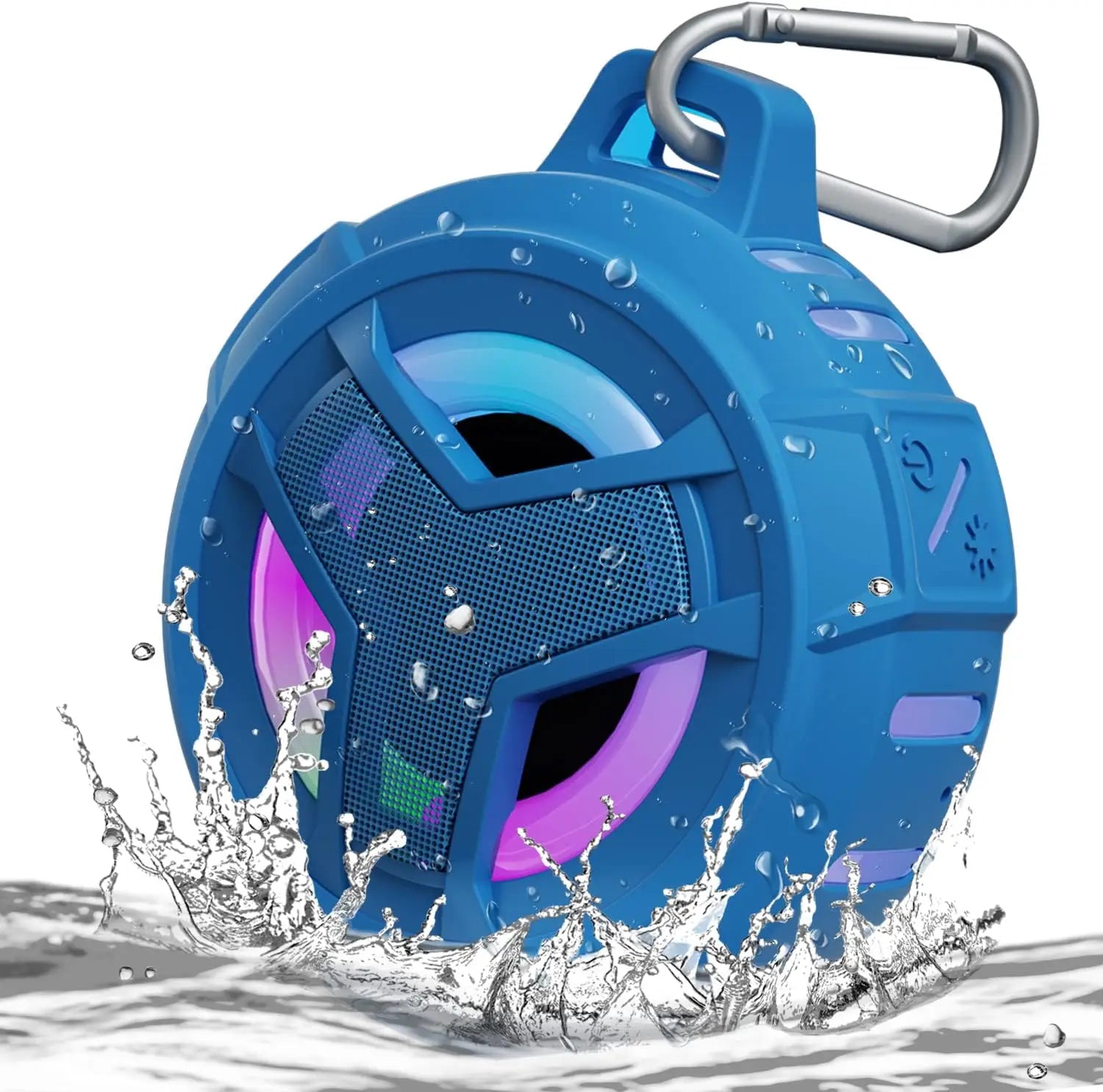 IP67 Waterproof Shower Speaker - RGB LED Light, Floats, 2000mAh Battery, 5W, TWS, for Pool Beach Camping
