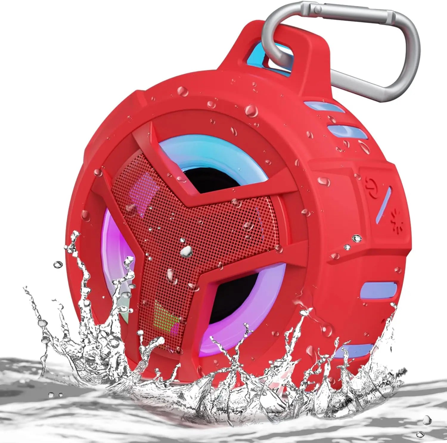 IP67 Waterproof Shower Speaker - RGB LED Light, Floats, 2000mAh Battery, 5W, TWS, for Pool Beach Camping