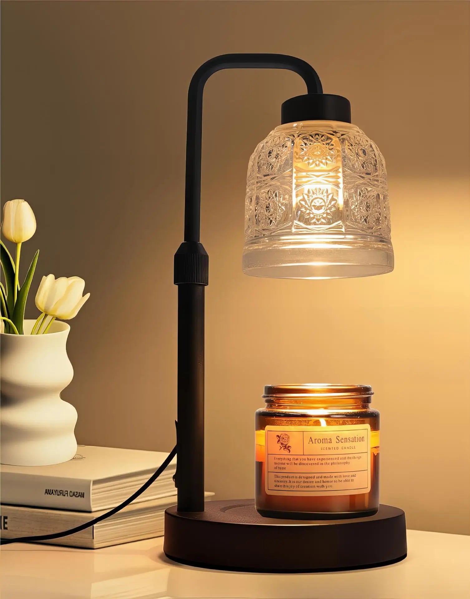 Electric Candle Warmer Lamp - Adjustable Height with Timer - Gift Box