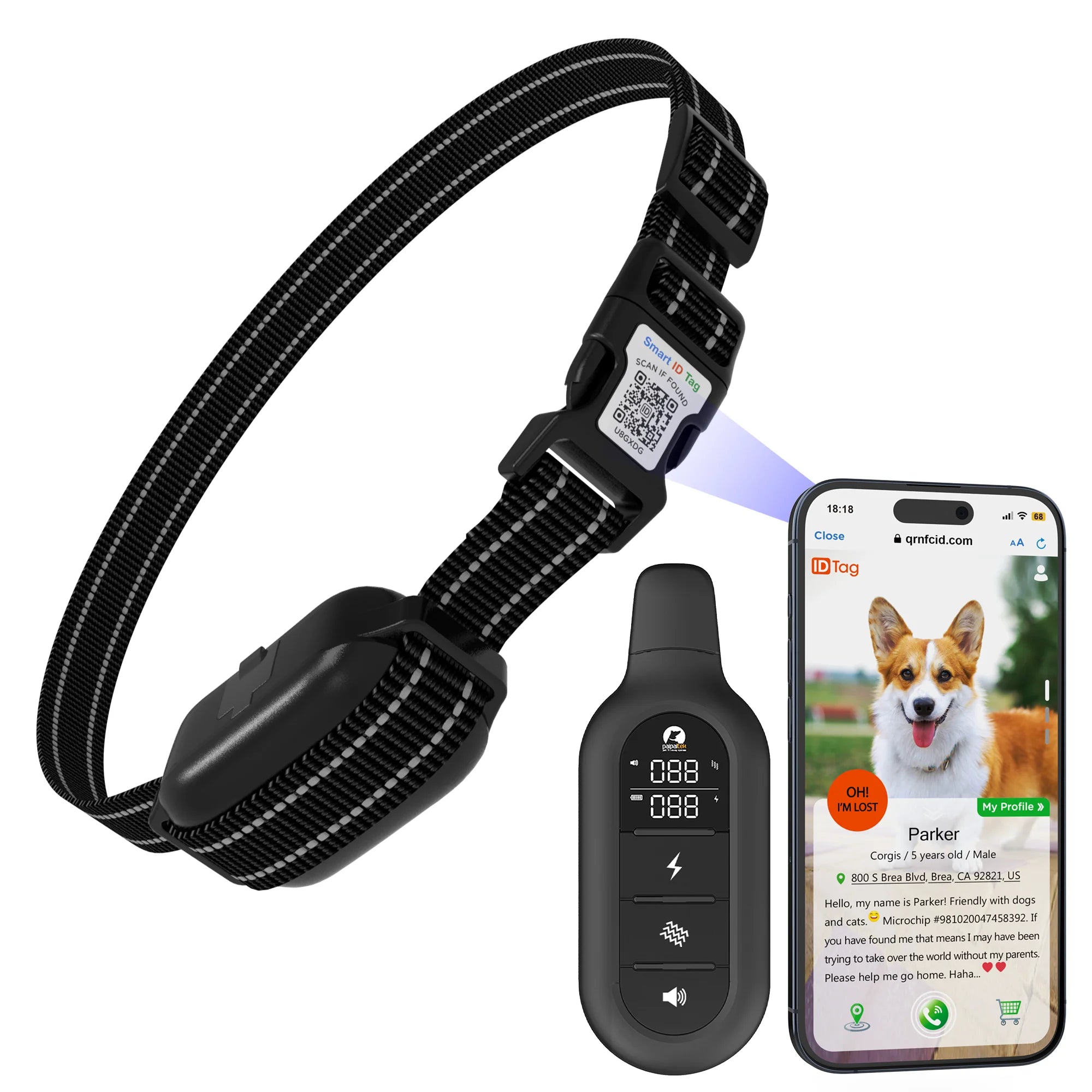 Smart ID Rechargeable Dog Training Collar - 3000ft Remote | DailyMuseGoods