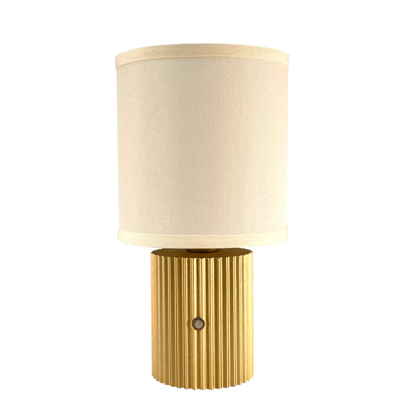 Modern Cordless Table Lamp with Fabric Shade