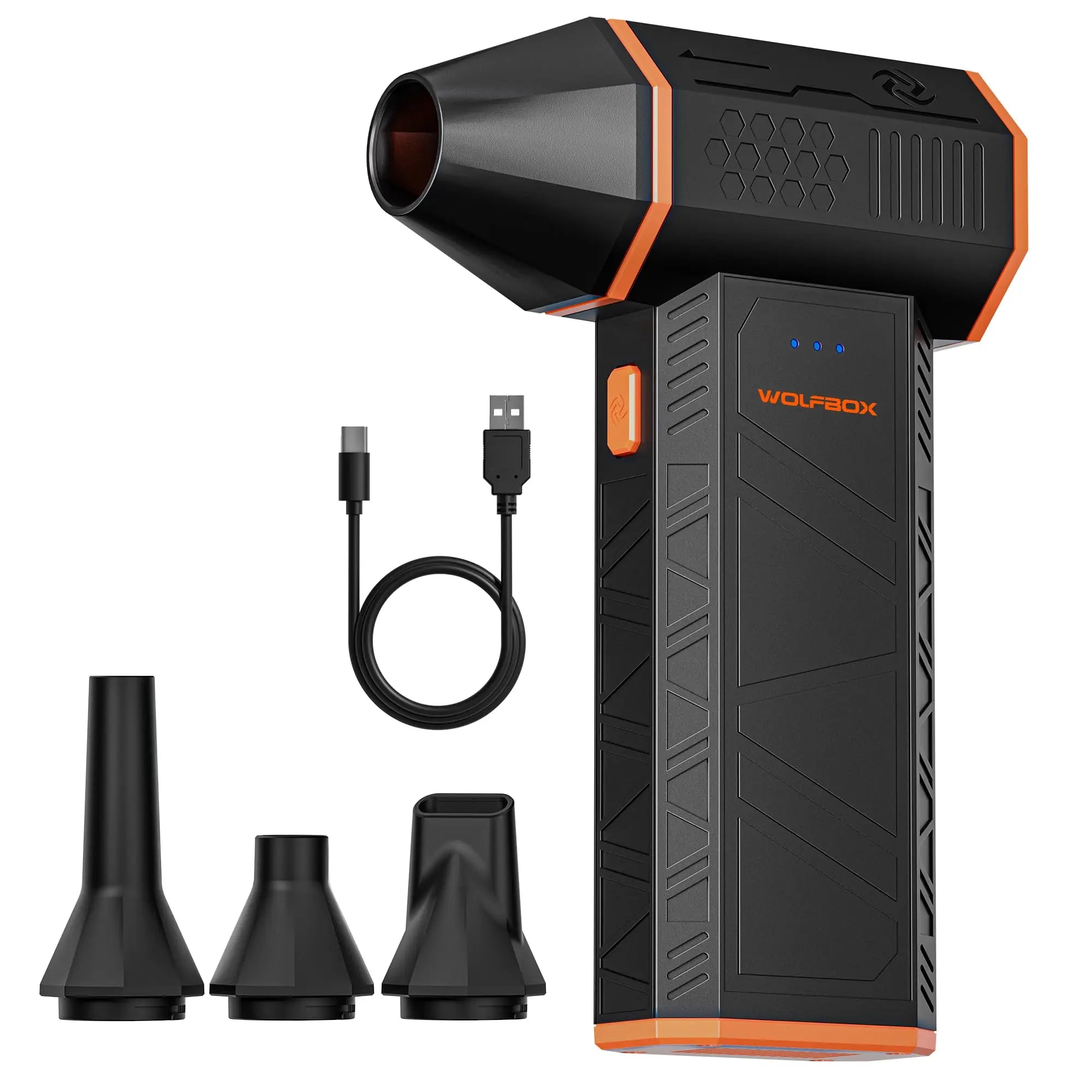 WOLFBOX MF50 Cordless Electric Duster | 110,000 RPM | 3-Speed Turbo Fan