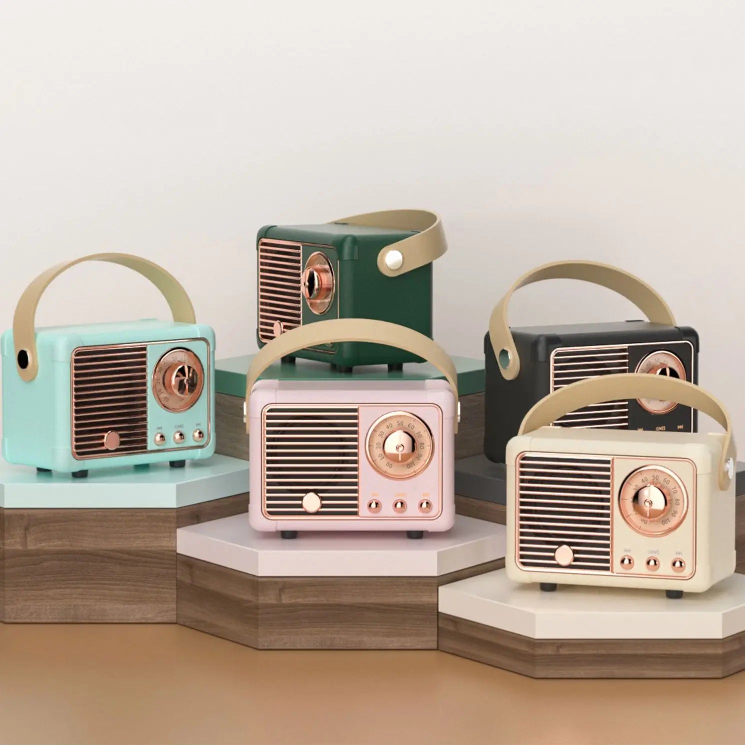 Retro Bluetooth Speaker - Vintage Mini Wireless Speaker, Portable Rechargeable, Home Decor Gift