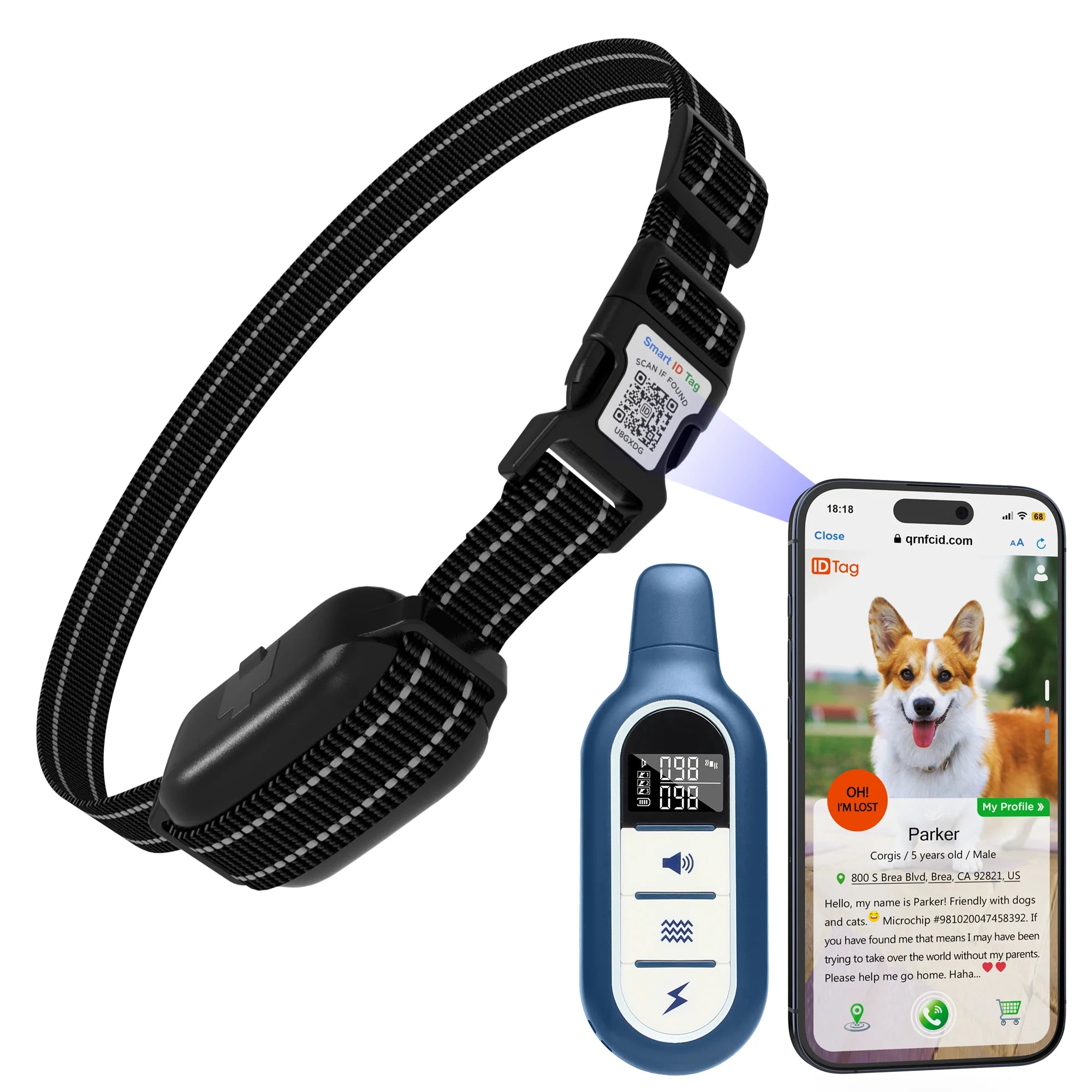 Smart ID Rechargeable Dog Training Collar - 3000ft Remote | DailyMuseGoods