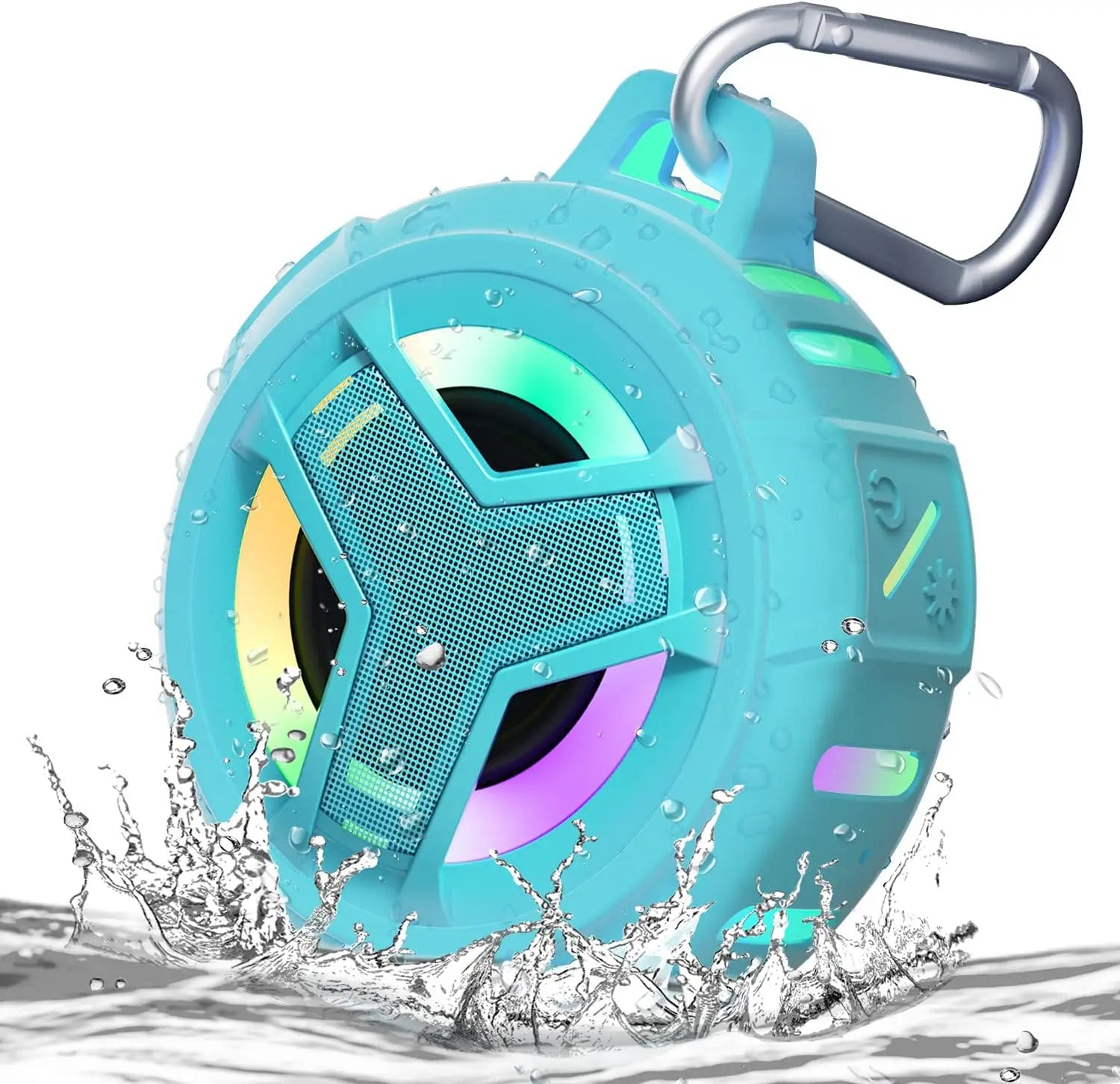IP67 Waterproof Shower Speaker - RGB LED Light, Floats, 2000mAh Battery, 5W, TWS, for Pool Beach Camping