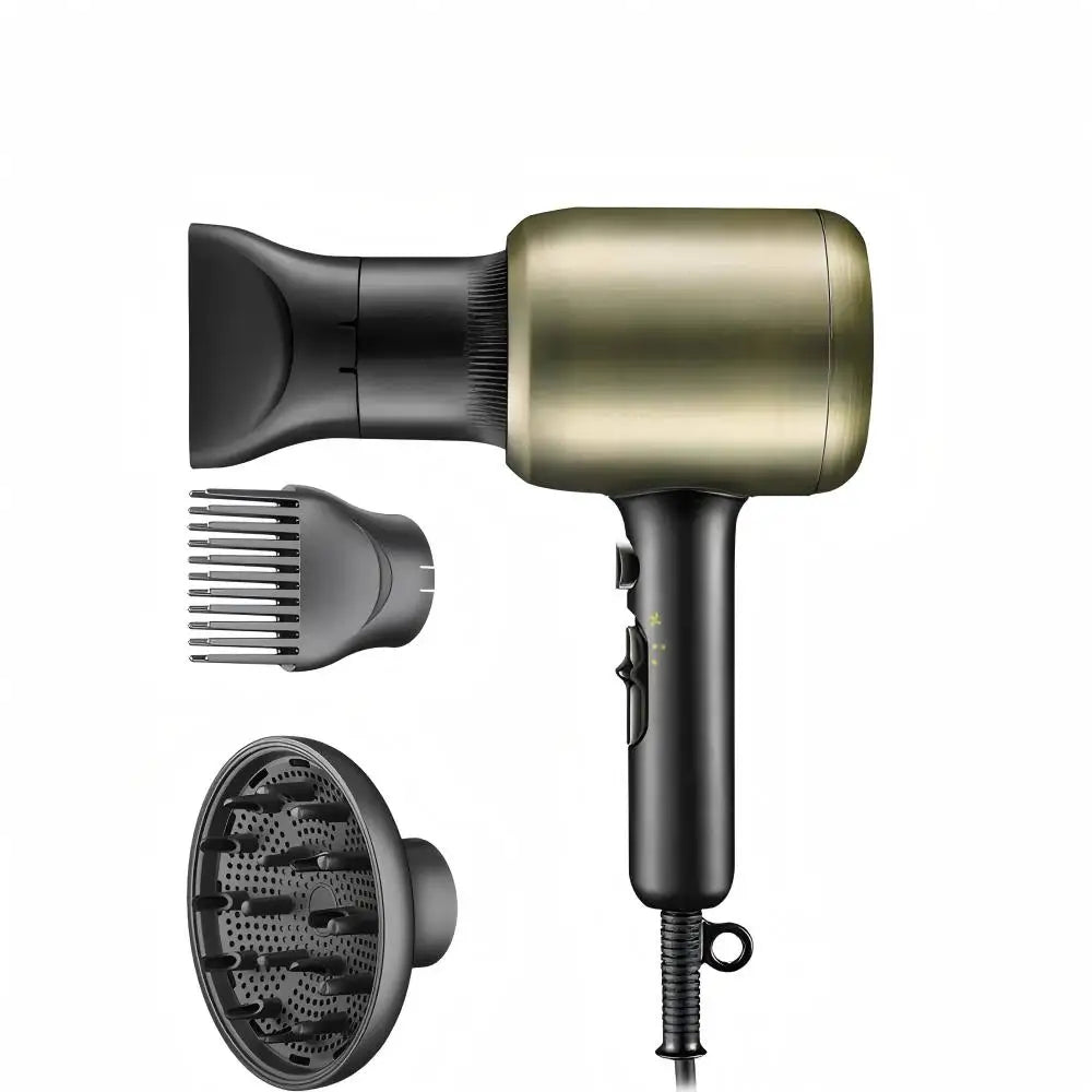 3-in-1 Hair Dryer with Comb - 1800-2200W, Compact Travel, 3 Heat + 2 Speed Settings, Cool Shot, Overheat Protection