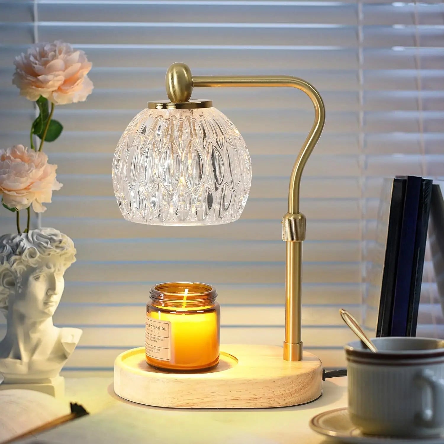 Electric Candle Warmer Lamp - Adjustable Height with Timer - Gift Box