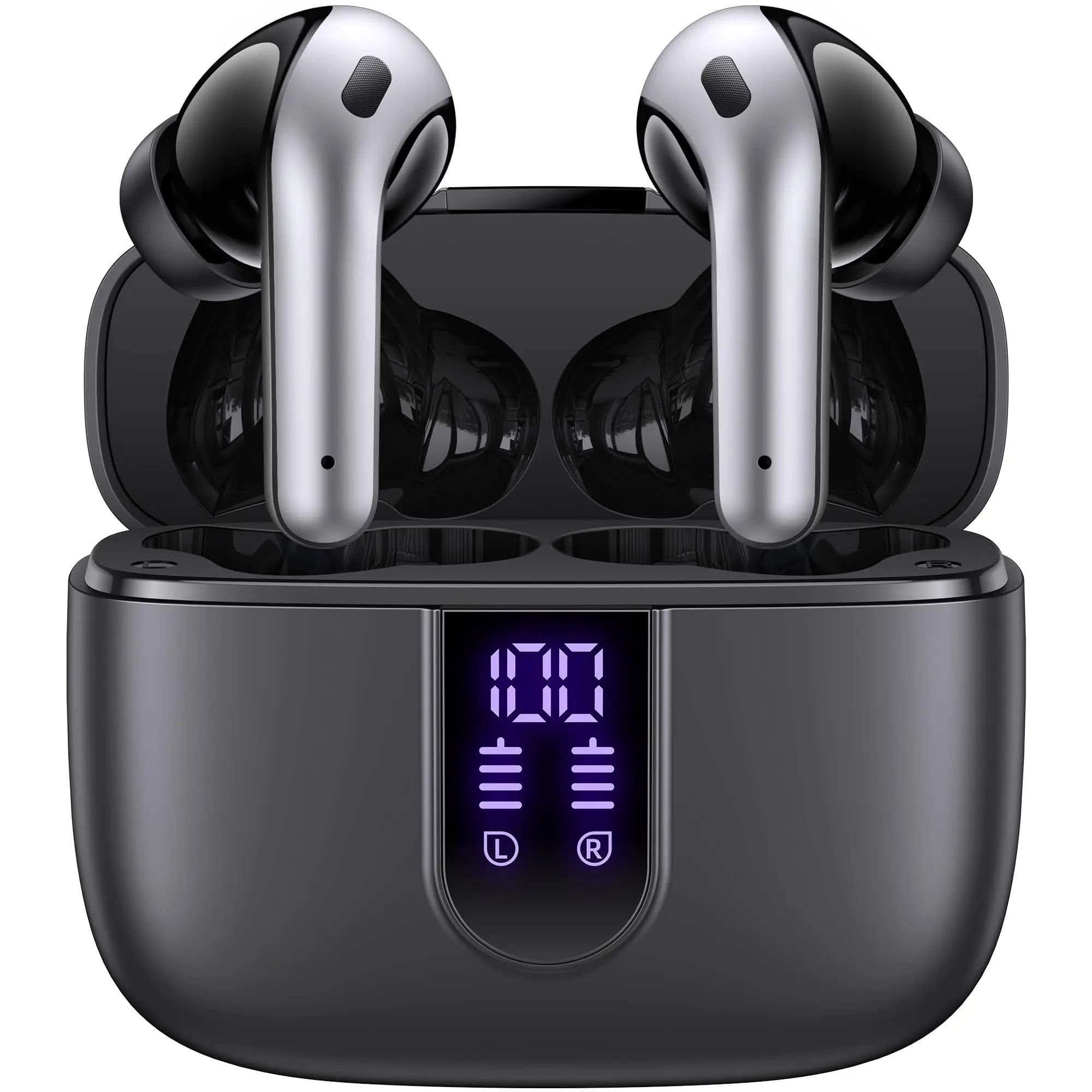 True Wireless Earbuds - LED Display, Wireless Charging Case, IPX5 Waterproof, Bluetooth 5.3, for Phone TV Laptop