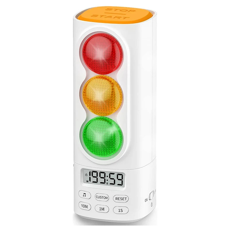 Traffic Light Visual Timer - Rechargeable Countdown for Study & Kids | DailyMuseGoods