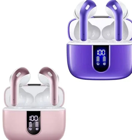True Wireless Earbuds - LED Display, Wireless Charging Case, IPX5 Waterproof, Bluetooth 5.3, for Phone TV Laptop