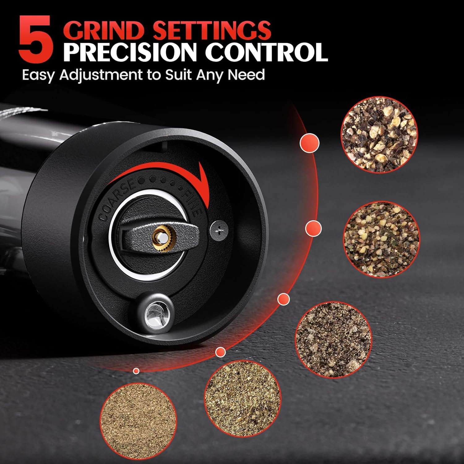 Electric Salt and Pepper Grinder Set
