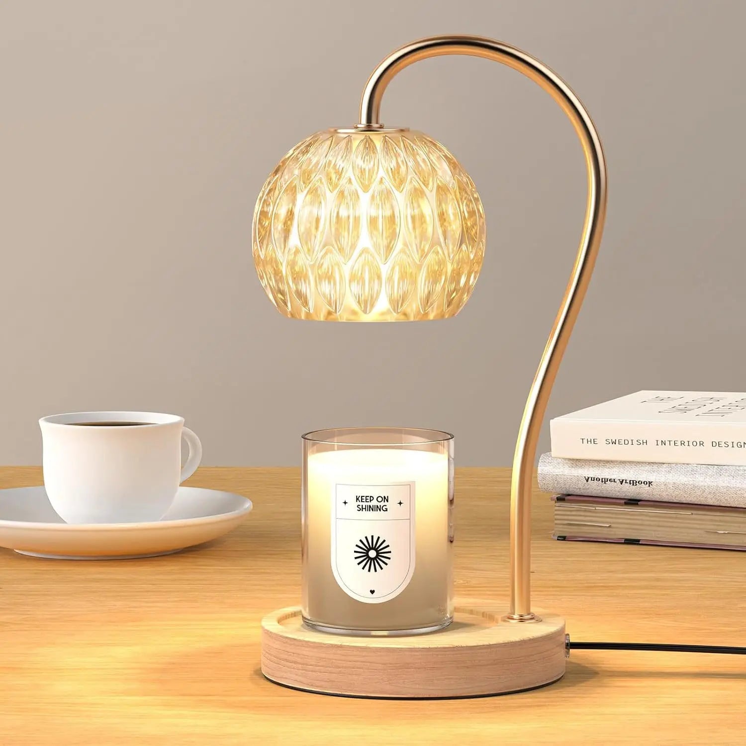 Electric Candle Warmer Lamp - Adjustable Height with Timer - Gift Box