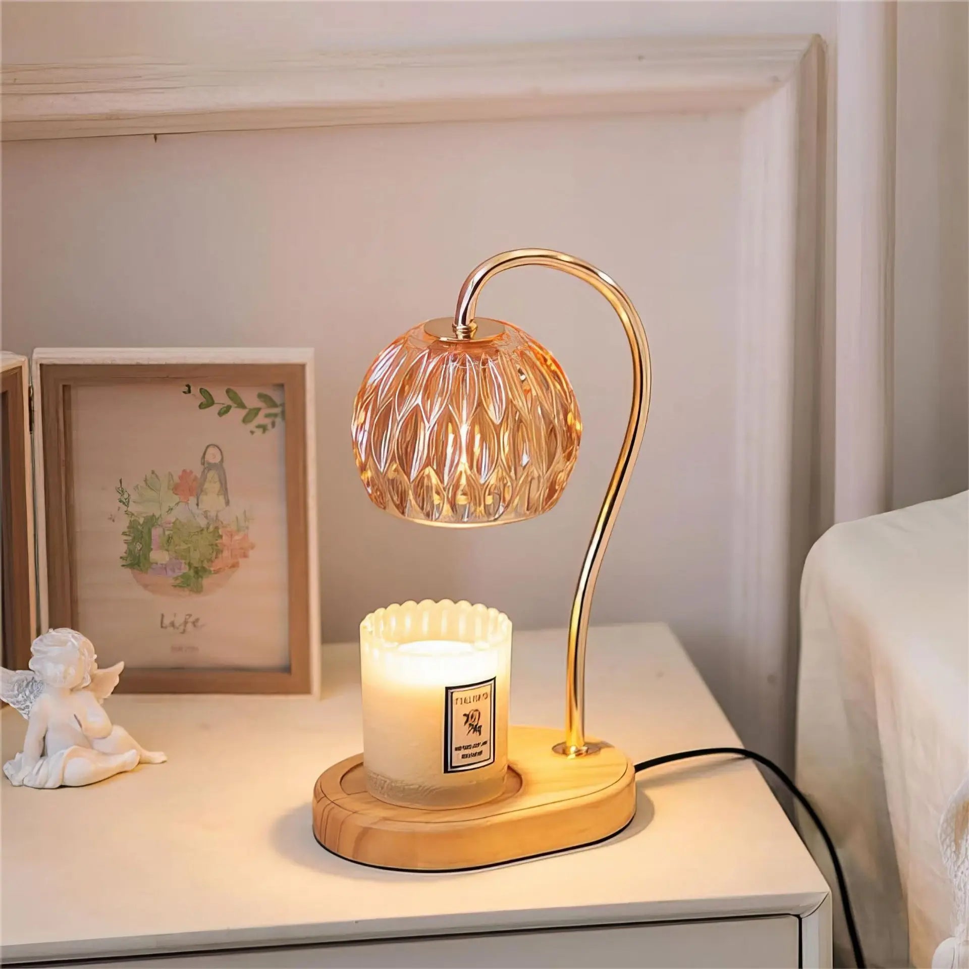 Electric Candle Warmer Lamp - Adjustable Height with Timer - Gift Box