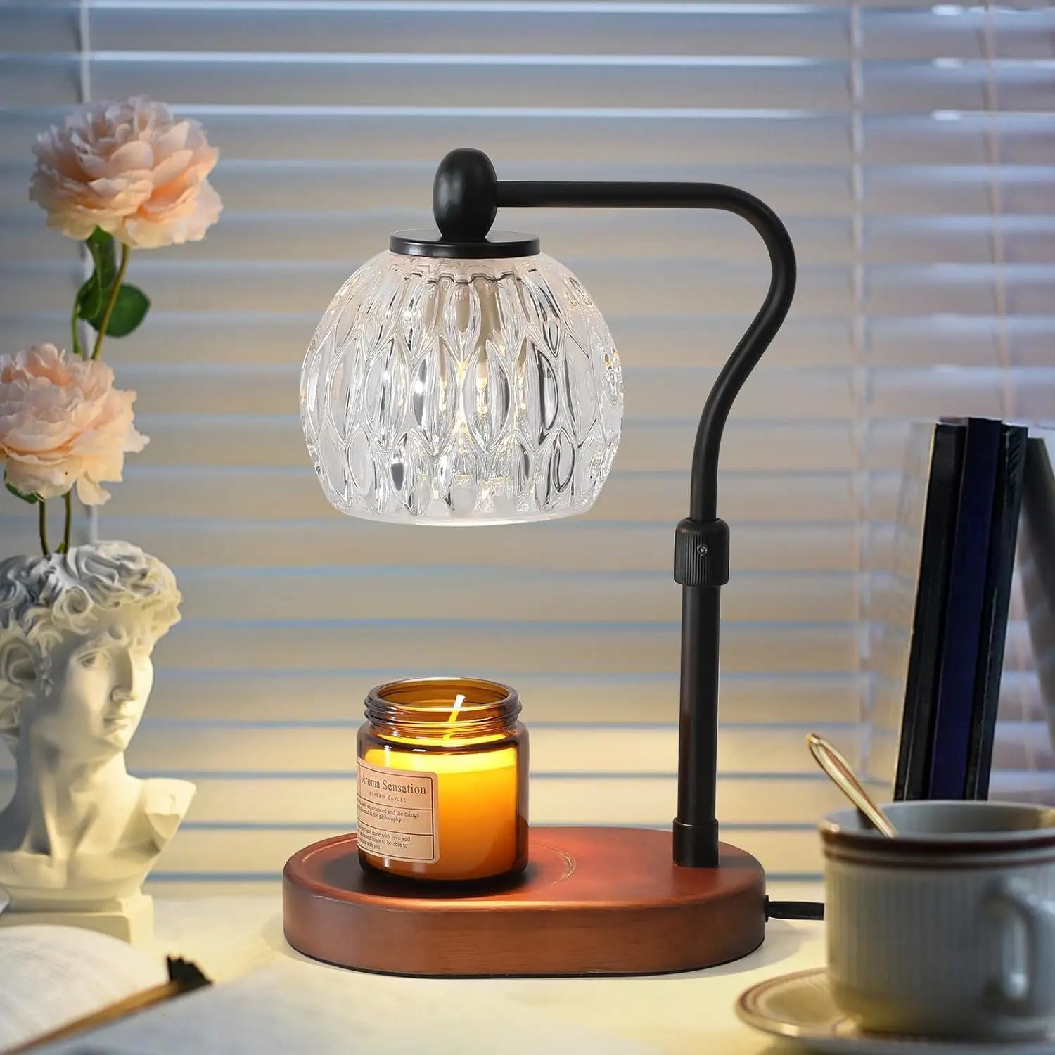 Electric Candle Warmer Lamp - Adjustable Height with Timer - Gift Box
