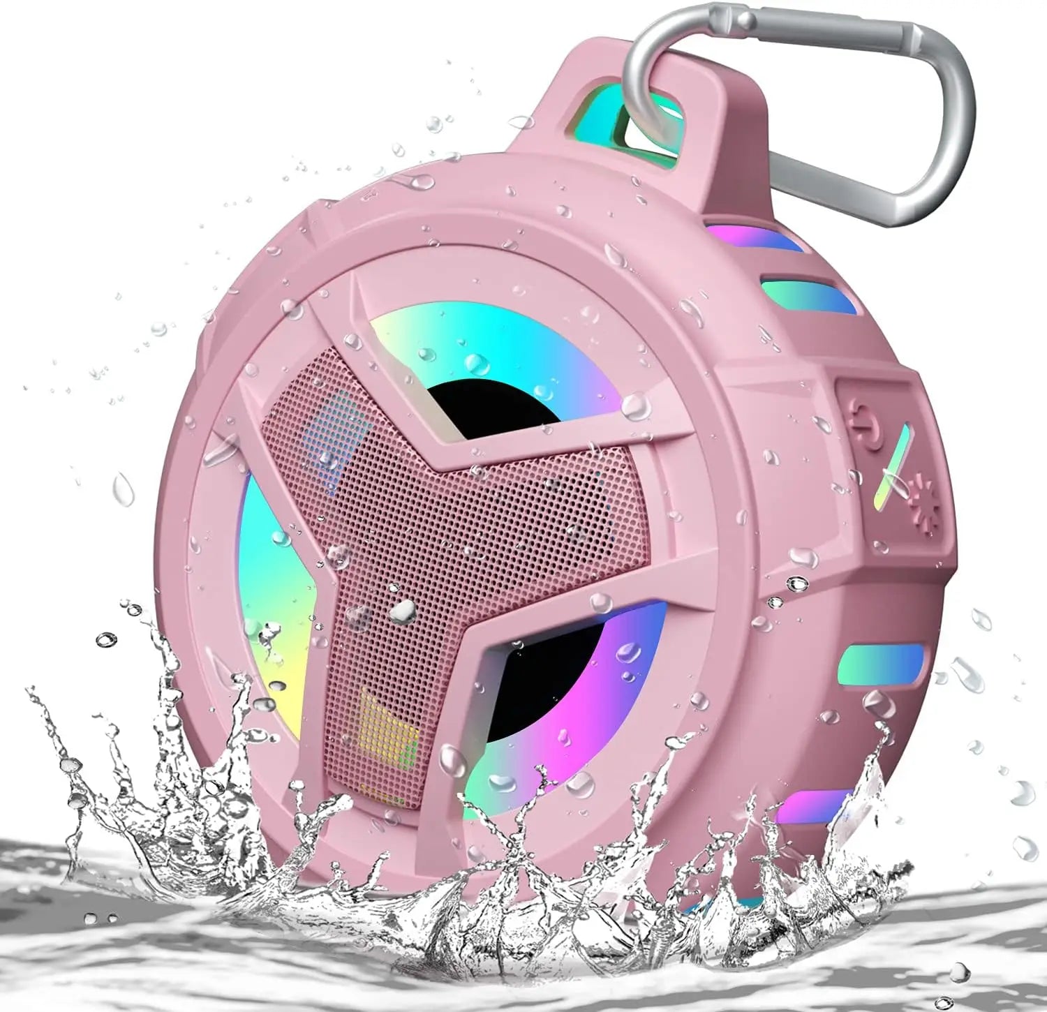 IP67 Waterproof Shower Speaker - RGB LED Light, Floats, 2000mAh Battery, 5W, TWS, for Pool Beach Camping