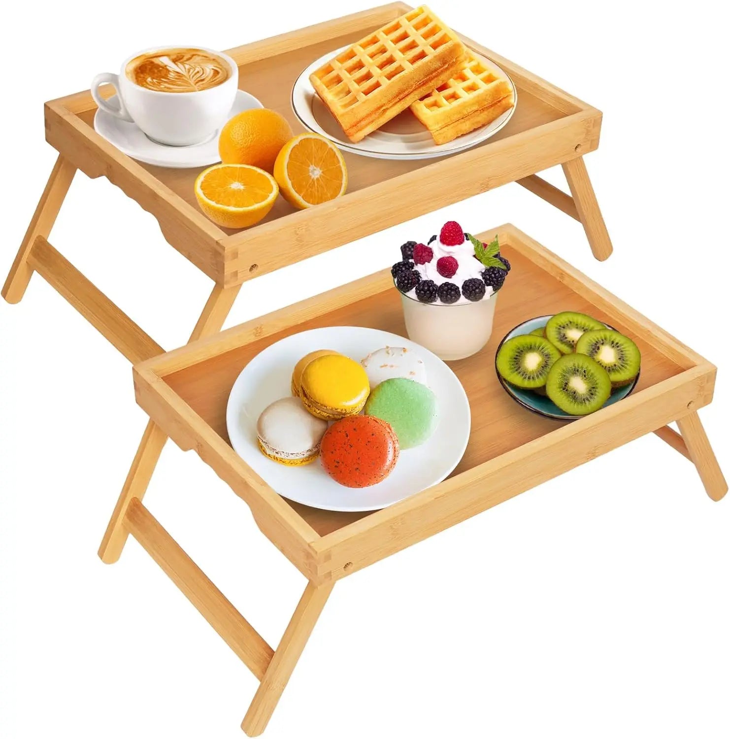 Wooden Serving Tray with Handles - Lap Couch Decorative Tray | DailyMuseGoods