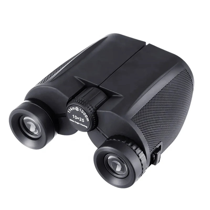 Compact 10x25 Binoculars for Adults & Kids - Porro Prism, BAK-4 Optics, Large Eyepieces, for Hunting, Travel, Sports