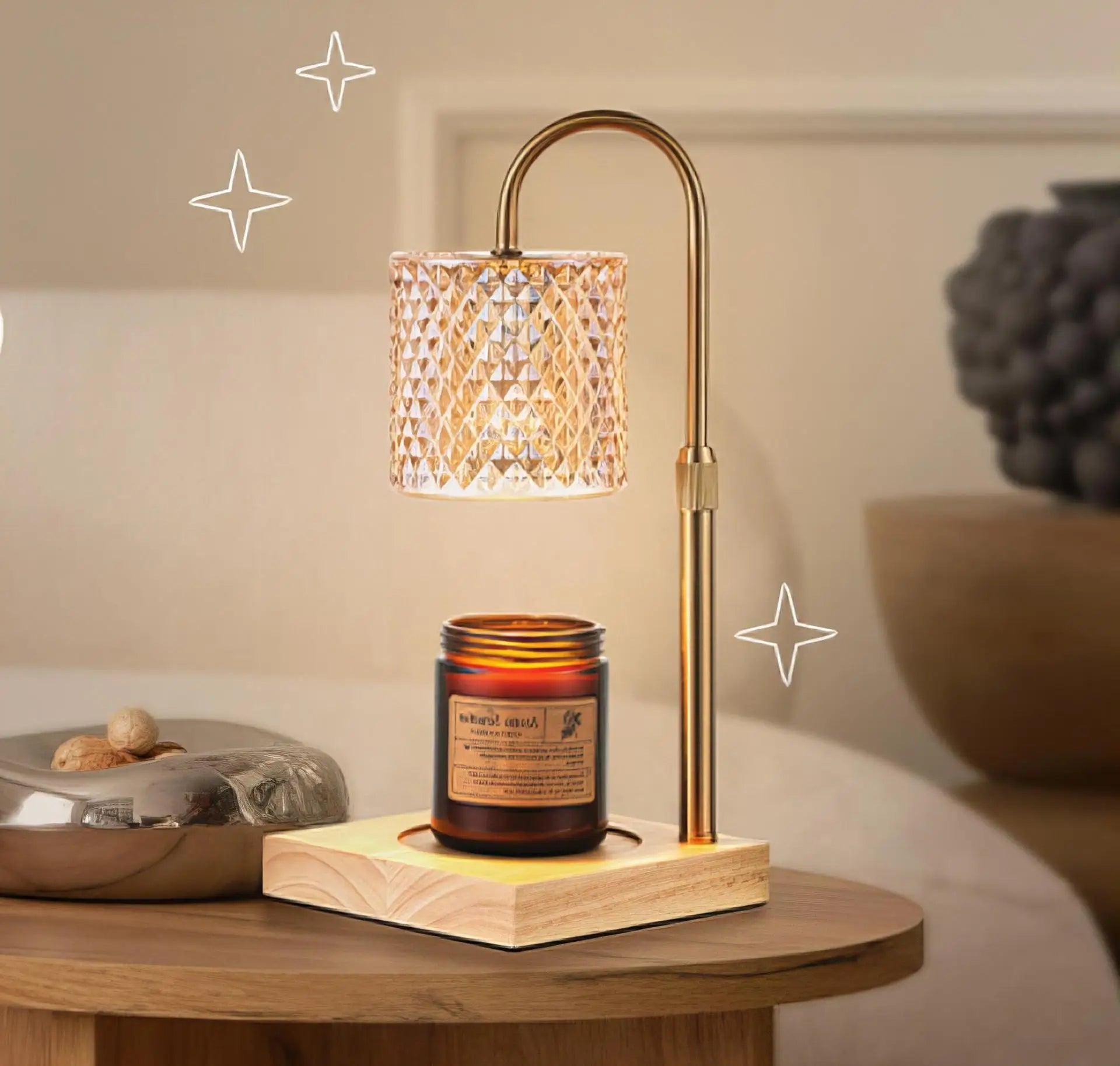 Electric Candle Warmer Lamp - Adjustable Height with Timer - Gift Box