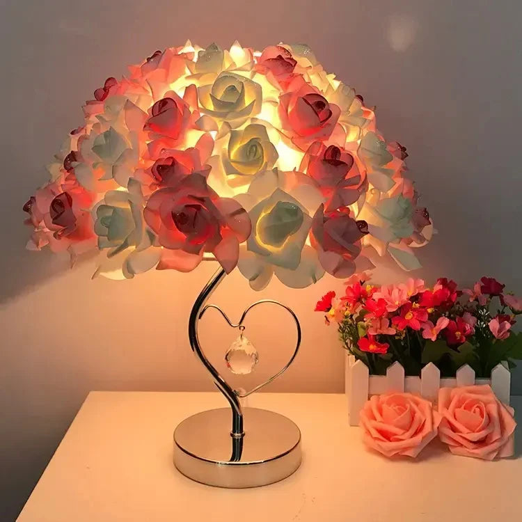European Rose Flower LED Table Lamp