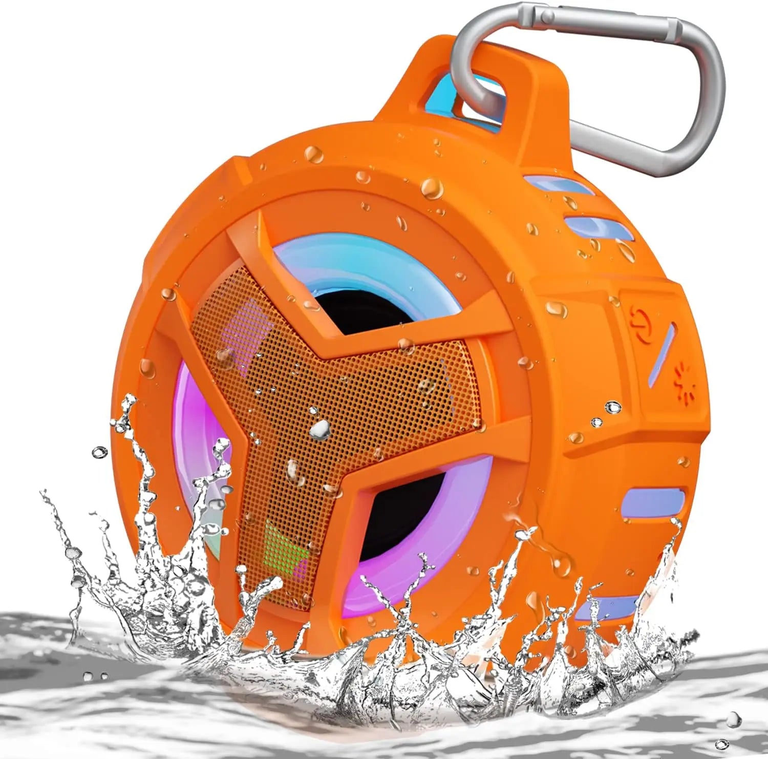IP67 Waterproof Shower Speaker - RGB LED Light, Floats, 2000mAh Battery, 5W, TWS, for Pool Beach Camping
