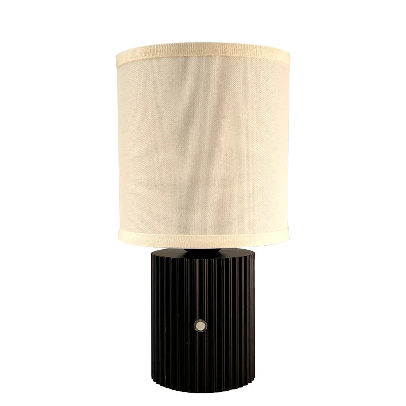 Modern Cordless Table Lamp with Fabric Shade