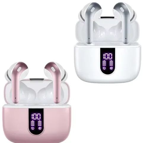 True Wireless Earbuds - LED Display, Wireless Charging Case, IPX5 Waterproof, Bluetooth 5.3, for Phone TV Laptop