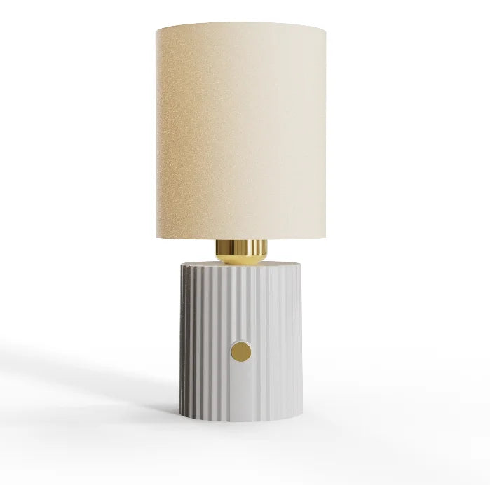 Modern Cordless Table Lamp with Fabric Shade