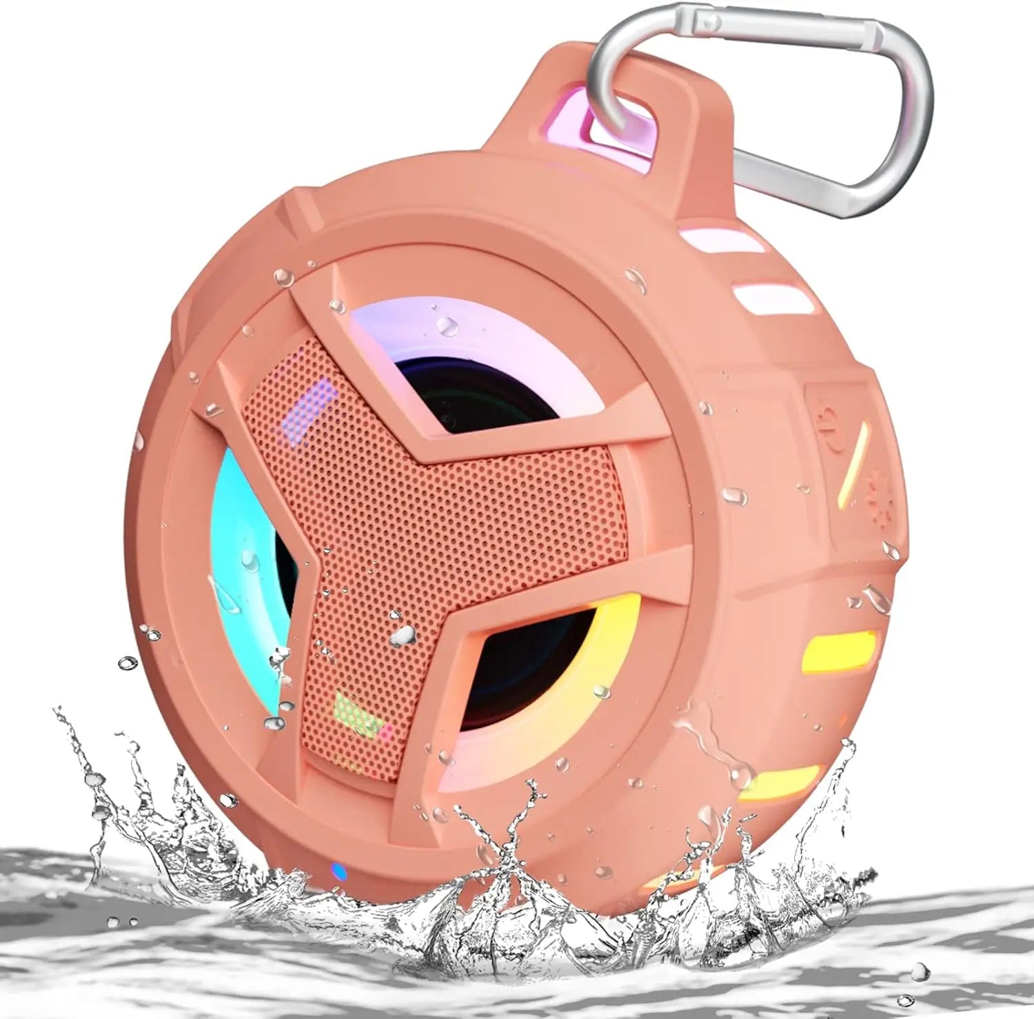 IP67 Waterproof Shower Speaker - RGB LED Light, Floats, 2000mAh Battery, 5W, TWS, for Pool Beach Camping