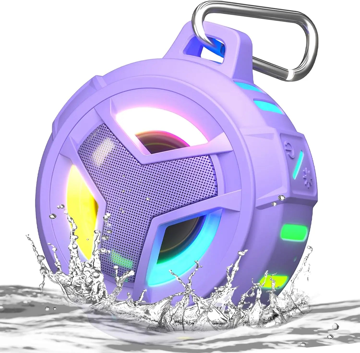 IP67 Waterproof Shower Speaker - RGB LED Light, Floats, 2000mAh Battery, 5W, TWS, for Pool Beach Camping
