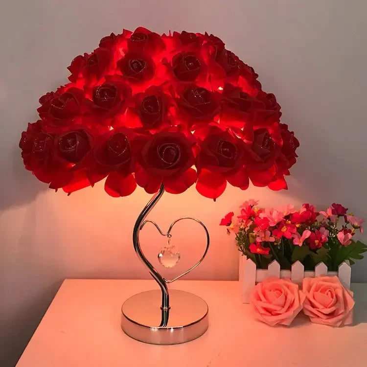 European Rose Flower LED Table Lamp